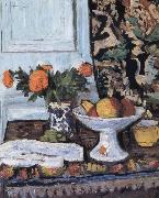 George Leslie Hunter Still Life with Fruit and Marigolds in a Chinese Vase France oil painting reproduction